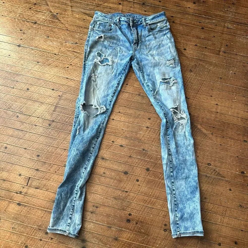 American Eagle distressed stacked skinny normcore 31x32 jeans